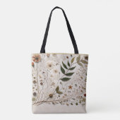 自然の美しさの植物の花と葉 トートバッグ (裏面)