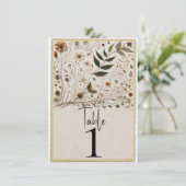 自然の美しさ ボタニカル フラワー テーブル ナンバー 招待状 (スタンド正面)