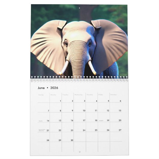 「自然の至福：1年の写真」 カレンダー (6月 2026)