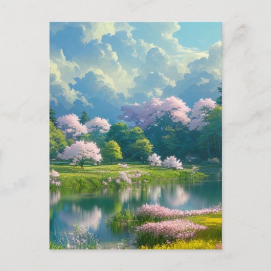 自然の色の流れるシンフォニー ポストカード (正面)