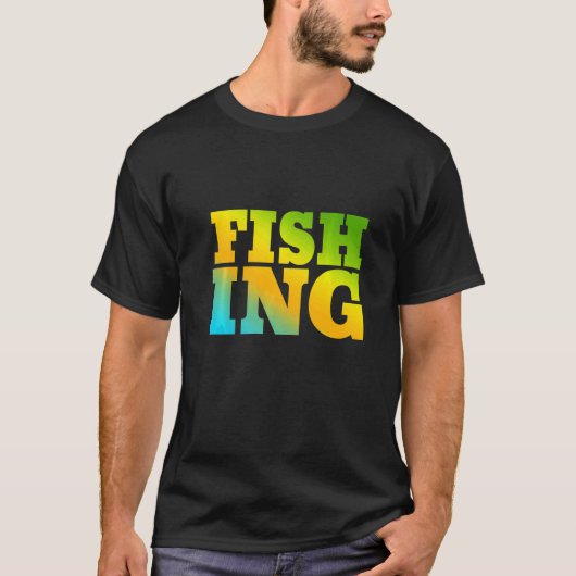 自然の色彩でデザインされた釣り Tシャツ (正面)