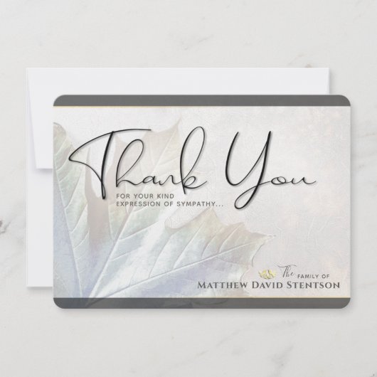 自然の色彩 秋の葉 Sympathy 感謝カード 招待状 (正面)