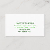 自然の芝生のスプレーのボトルクリーニングサービス 名刺 (裏面)