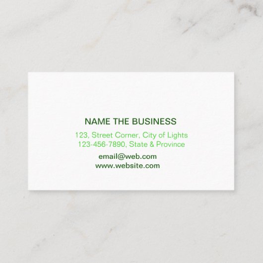 自然の芝生のスプレーのボトルクリーニングサービス 名刺 (裏面)