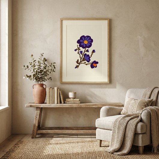 自然の花卉植物学のイラストポスター ポスター