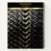 自然の芸術性を誇示するギラギラの蛇皮 ノートブック (裏面)