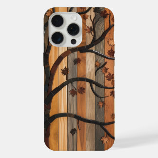 自然の芸術:木製プランクトリーのモザイクの電話ケース iPhone 15 PRO MAXケース
