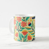 自然の葉：フローラのシームレスなパターン。 コーヒーマグカップ (正面左)