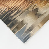 自然の調和:先住民インディアンとその狼 フリースブランケット (角)