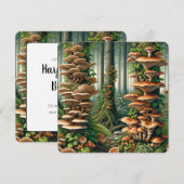 自然の調和：植物のシームレスパターン 招待状 (正面/裏面)