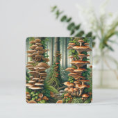 自然の調和：植物のシームレスパターン 招待状 (スタンド正面)