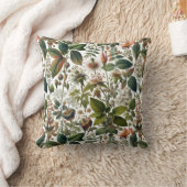 自然の調和：植物性シームレスパターン クッション (ブランケット)