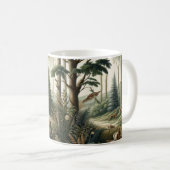 自然の調和：植物性シームレスパターン コーヒーマグカップ (正面右)