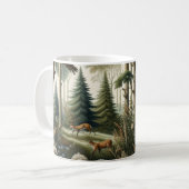 自然の調和：植物性シームレスパターン コーヒーマグカップ (正面左)