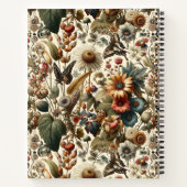 自然の調和：植物性シームレスパターン ノートブック (裏面)