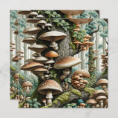 自然の調和：植物性シームレスパターン 招待状 (正面/裏面)