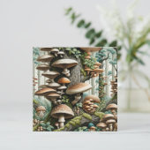 自然の調和：植物性シームレスパターン 招待状 (スタンド正面)