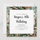 自然の調和：植物性シームレスパターン 招待状 (裏面)