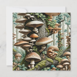 自然の調和：植物性シームレスパターン 招待状