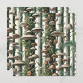 自然の調和：植物性シームレスパターン 招待状 (正面/裏面)