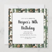 自然の調和：植物性シームレスパターン 招待状 (裏面)