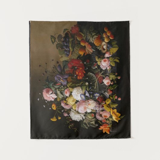 自然の豊かさ：まだ花と果実 タペストリー (正面)