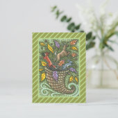 自然の豊かな野生生物コルヌコピア、フォークアート シーズンポストカード (スタンド正面)