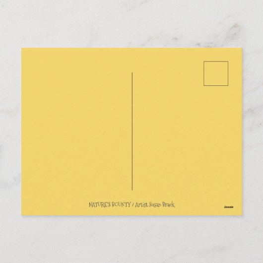 自然の豊かな野生生物コルヌコピア、フォークアート シーズンポストカード (裏面)