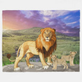 自然の轟音 フリースブランケット (正面(横))