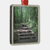自然の道に関する引用文 メタルオーナメント (右)