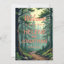 自然の道：穏やかな結婚式の招待状 招待状