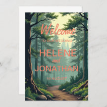 自然の道：穏やかな結婚式の招待状