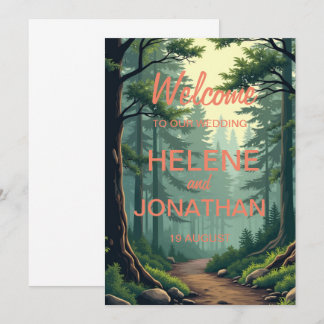 自然の道：穏やかな結婚式の招待状 招待状