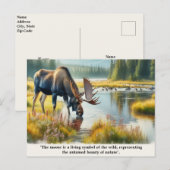 自然の野生のムースと名言 ポストカード (正面/裏面)