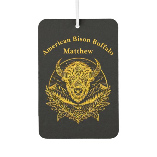 自然の金ゴールドの複雑なイラストレーション カーエアーフレッシュナー (正面)