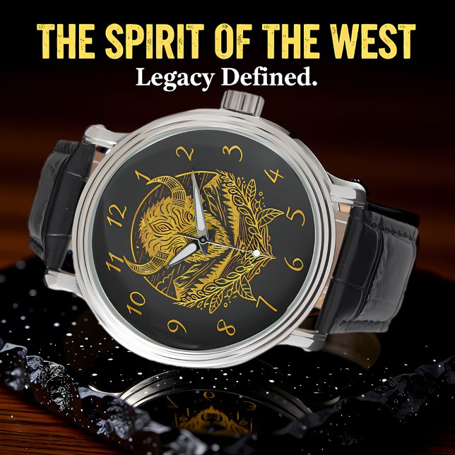 自然の金ゴールドの複雑なイラストレーション 腕時計 (クリエイターアップロード済み)