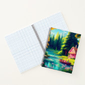 自然の風景とピンクコテージ ノートブック (内部)