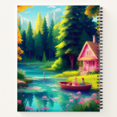 自然の風景とピンクコテージ ノートブック (裏面)