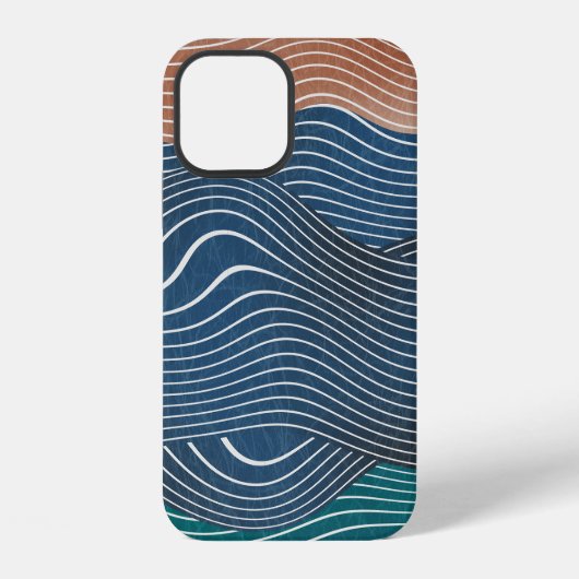自然の風景の丘: シームレスなパターン。 iPhoneケース (裏面)