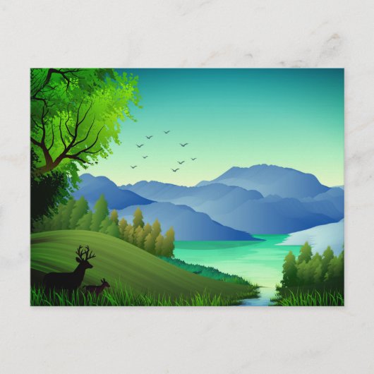 自然の風景イラスト-46855 ポストカード (正面)