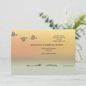 自然の風景(あひる、ワニ)ベビーシャワー 招待状 (スタンド正面)