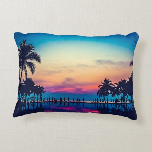 自然の風景（プールパームツリー付き）–25925 アクセントクッション (裏面)