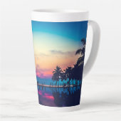 自然の風景(プールパームツリー) カフェラテマグ (右アングル)