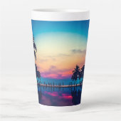 自然の風景(プールパームツリー) カフェラテマグ (正面)