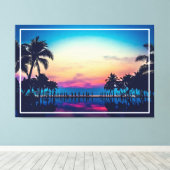 自然の風景（プールパームツリー） キャンバスプリント (インサイチュ (ウッドフロア))