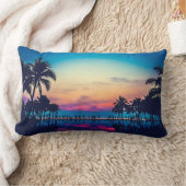 自然の風景 プール ヤシの木-25925 ランバークッション (ブランケット)