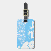 自然の風景 四季 冬 雪の結晶 鹿 ラゲッジタグ (正面縦)