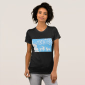 自然の風景 季節 冬 雪の結晶 鹿 Tシャツ (正面フル)