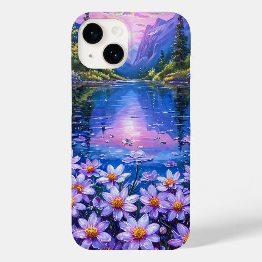 自然の風景 山 湖 美意識 Case-Mate iPhoneケース (裏面)