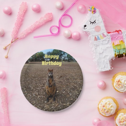 「自然の饗宴：ワラビーのおやつのときの休憩」 ペーパープレート (パーティー)